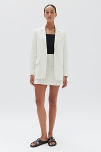 Leila Stripe Linen Jacket - Cream Pinstripe-ASSEMBLY LABEL-P&amp;K The General Store