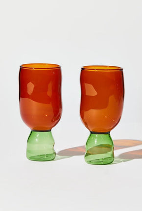 Show Pony Glasses - Set of 2 - Amber/Green-House of Nunu-P&amp;K The General Store