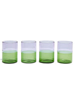 Load image into Gallery viewer, Two Tone Glasses - Set of 4 - Lilac + Green-FAZEEK-P&amp;K The General Store
