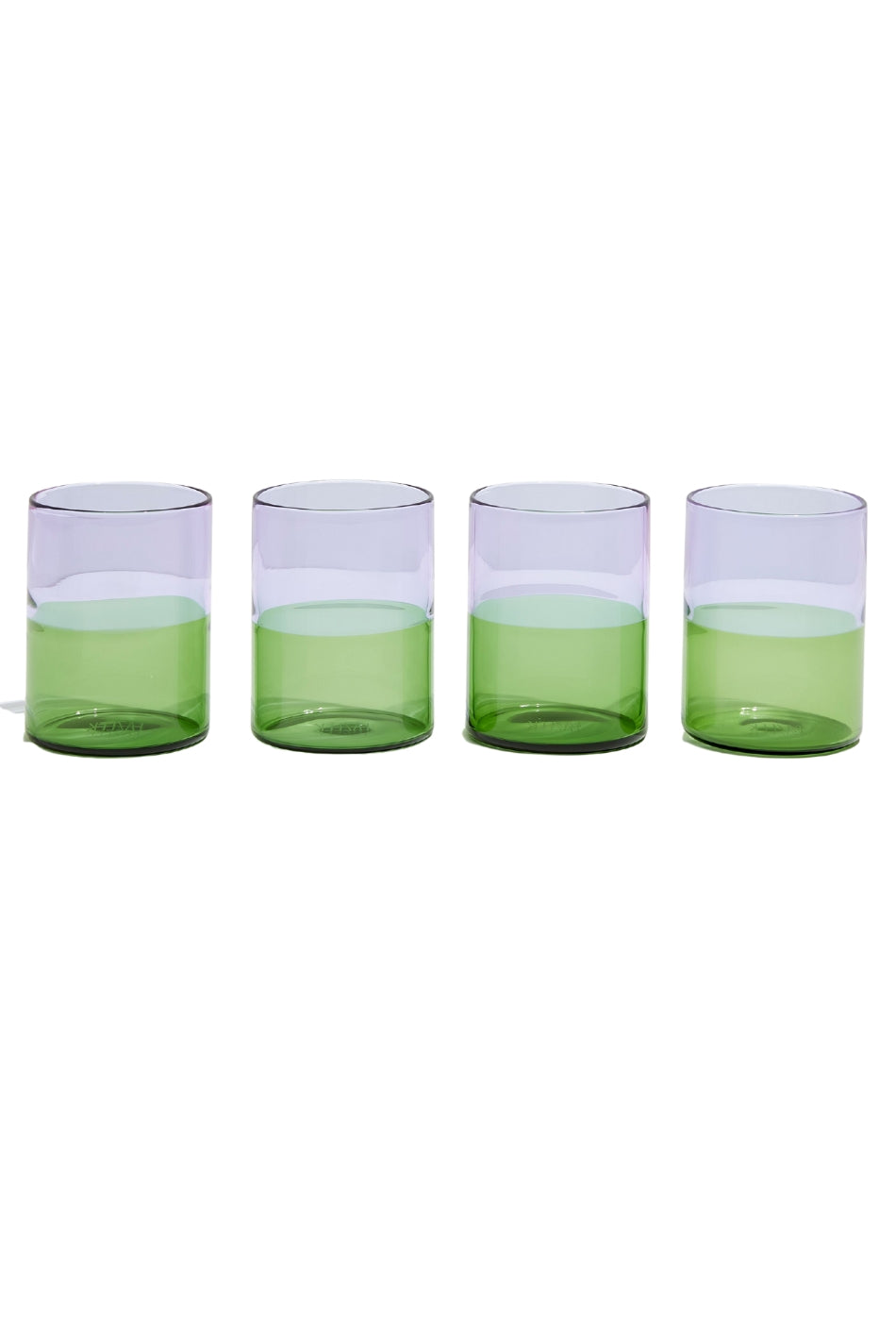 Two Tone Glasses - Set of 4 - Lilac + Green-FAZEEK-P&K The General Store