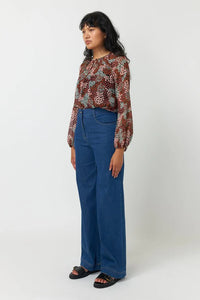 Patchwork Floral Top - Berry-KATE SYLVESTER-P&amp;K The General Store