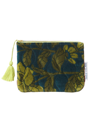 Bernanda Velvet Pouch - Peacock-SAGE AND CLARE-P&amp;K The General Store