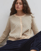 Load image into Gallery viewer, Dawn Cotton Cardigan Beige Polka Dot - Beige
