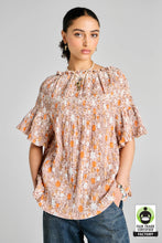Load image into Gallery viewer, Theia Smocked Blouse Pink Multi/White Smocking-KAREN WALKER-P&amp;K The General Store

