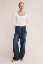 Load image into Gallery viewer, Belted Wide Leg Jean - Dark Wash-MARLE-P&amp;K The General Store
