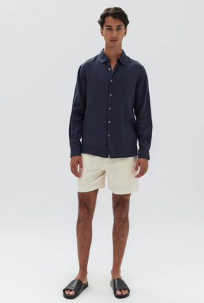 Kendall Linen Resort L/S Shirt - True Navy-ASSEMBLY LABEL-P&amp;K The General Store