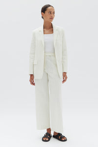 Leila Stripe Linen Jacket - Cream Pinstripe-ASSEMBLY LABEL-P&amp;K The General Store