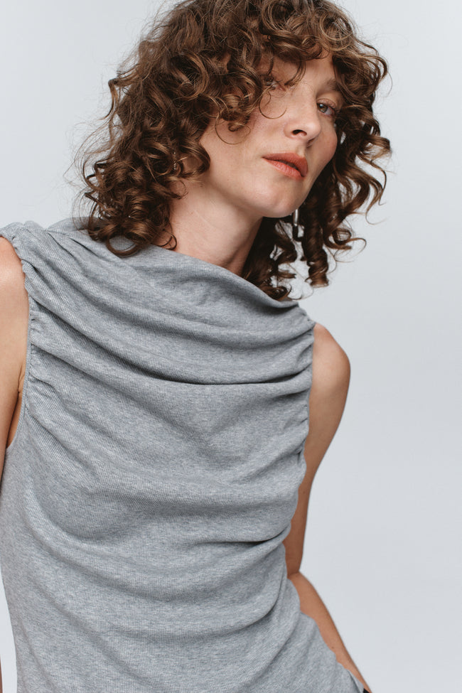 Risa Singlet - Grey Marle-MARLE-P&amp;K The General Store