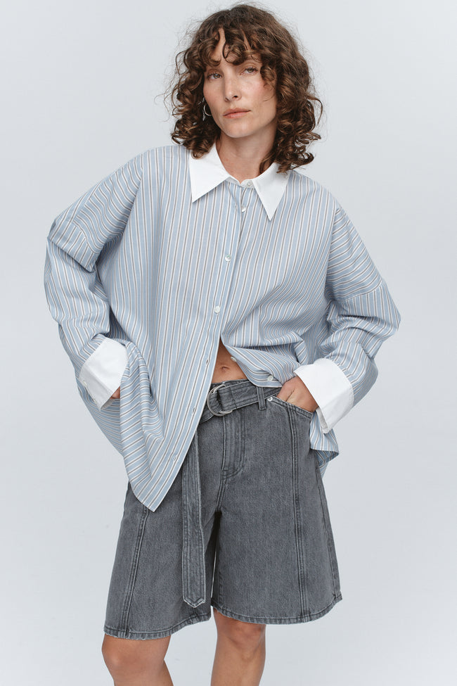 Edie Shirt - Bleu Stripe-MARLE-P&amp;K The General Store