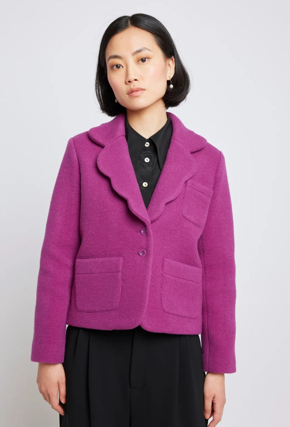 Purple Flag Scalloped Blazer - Grape-Twenty Seven Names-P&K The General Store