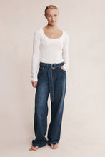 Load image into Gallery viewer, Belted Wide Leg Jean - Dark Wash-MARLE-P&amp;K The General Store
