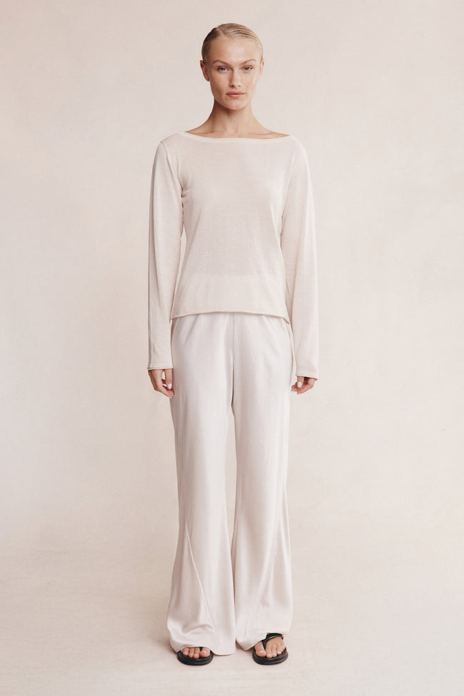 Jill Knit Top - Pearl-MARLE-P&amp;K The General Store