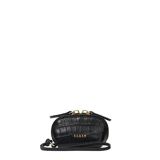 Tarin Pouch - Black Croc-SABEN-P&amp;K The General Store