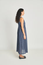 Load image into Gallery viewer, Alternate Realities Dress - Navy Crinkle Check-TWENTY SEVEN NAMES-P&amp;K The General Store
