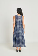 Load image into Gallery viewer, Alternate Realities Dress - Navy Crinkle Check-TWENTY SEVEN NAMES-P&amp;K The General Store
