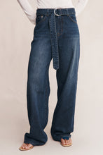 Load image into Gallery viewer, Belted Wide Leg Jean - Dark Wash-MARLE-P&amp;K The General Store
