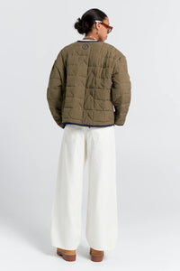 Quilted Drift Jacket - Khaki/Navy-KAREN WALKER-P&amp;K The General Store