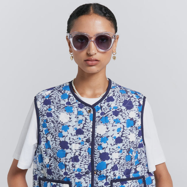 Quilted Drift Vest - Blue/Multi-KAREN WALKER-P&amp;K The General Store