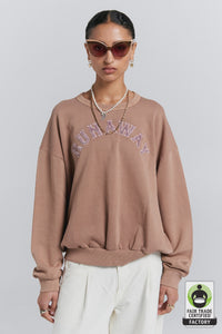 Runaway College Organic Cotton Crewneck Sweatshirt - Taupe-KAREN WALKER-P&amp;K The General Store