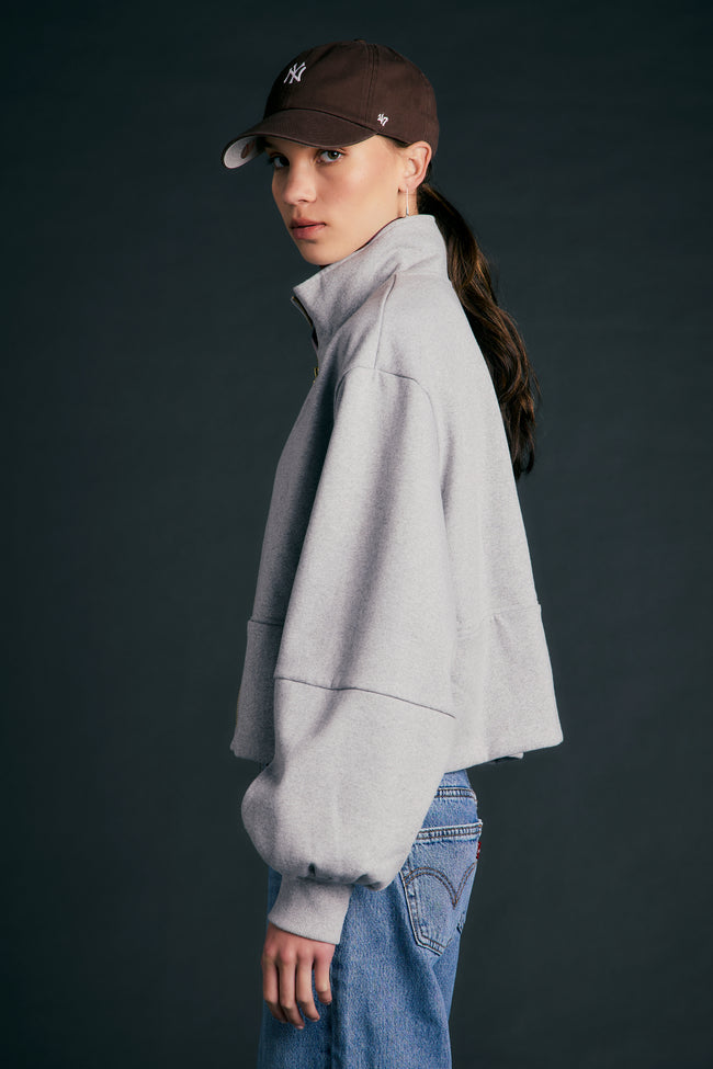 Runaway Zip Front Sweatshirt - Grey Marle-KAREN WALKER-P&amp;K The General Store