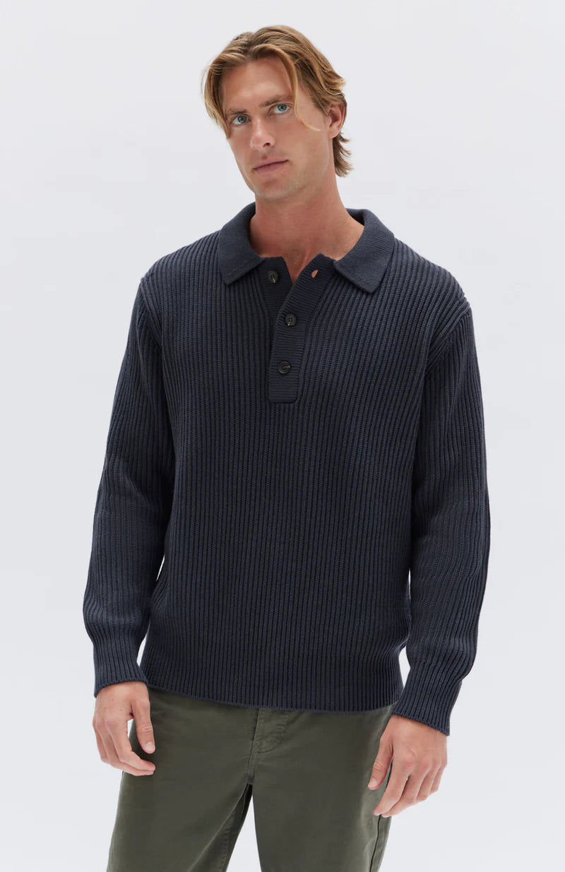 Cole Rib Knit Pullover - True Navy-ASSEMBLY LABEL-P&K The General Store
