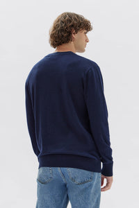 Mens Cotton Cashmere Long Sleeve - Blue-ASSEMBLY LABEL-P&amp;K The General Store