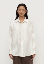 Load image into Gallery viewer, Maeve Longline Shirt - Taupe/Cream Stripe-ASSEMBLY LABEL-P&amp;K The General Store
