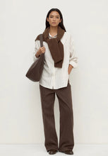 Load image into Gallery viewer, Maeve Longline Shirt - Taupe/Cream Stripe-ASSEMBLY LABEL-P&amp;K The General Store
