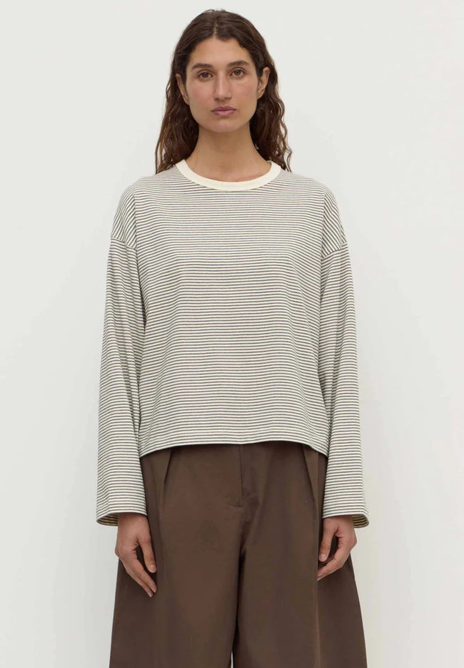 Malone Stripe Wide Sleeve Tee - Cream/Black-ASSEMBLY LABEL-P&amp;K The General Store