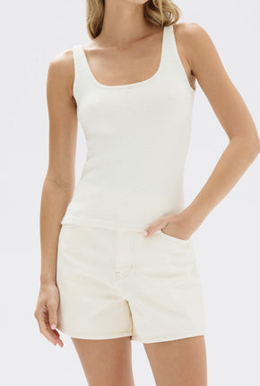 Odette Boucle Knit Tank - White-ASSEMBLY LABEL-P&amp;K The General Store