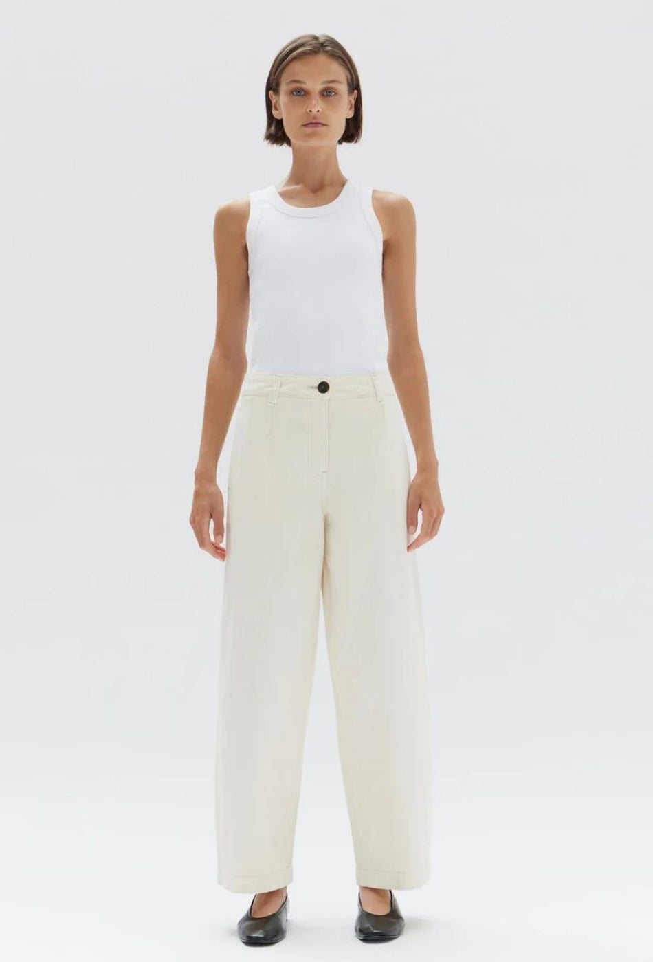 Olivia Twill Pant - Ecru-ASSEMBLY LABEL-P&K The General Store