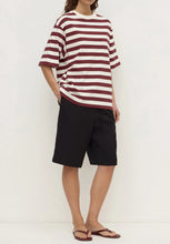 Load image into Gallery viewer, Aria Stripe Tee - Raisin/Cream-ASSEMBLY LABEL-P&amp;K The General Store
