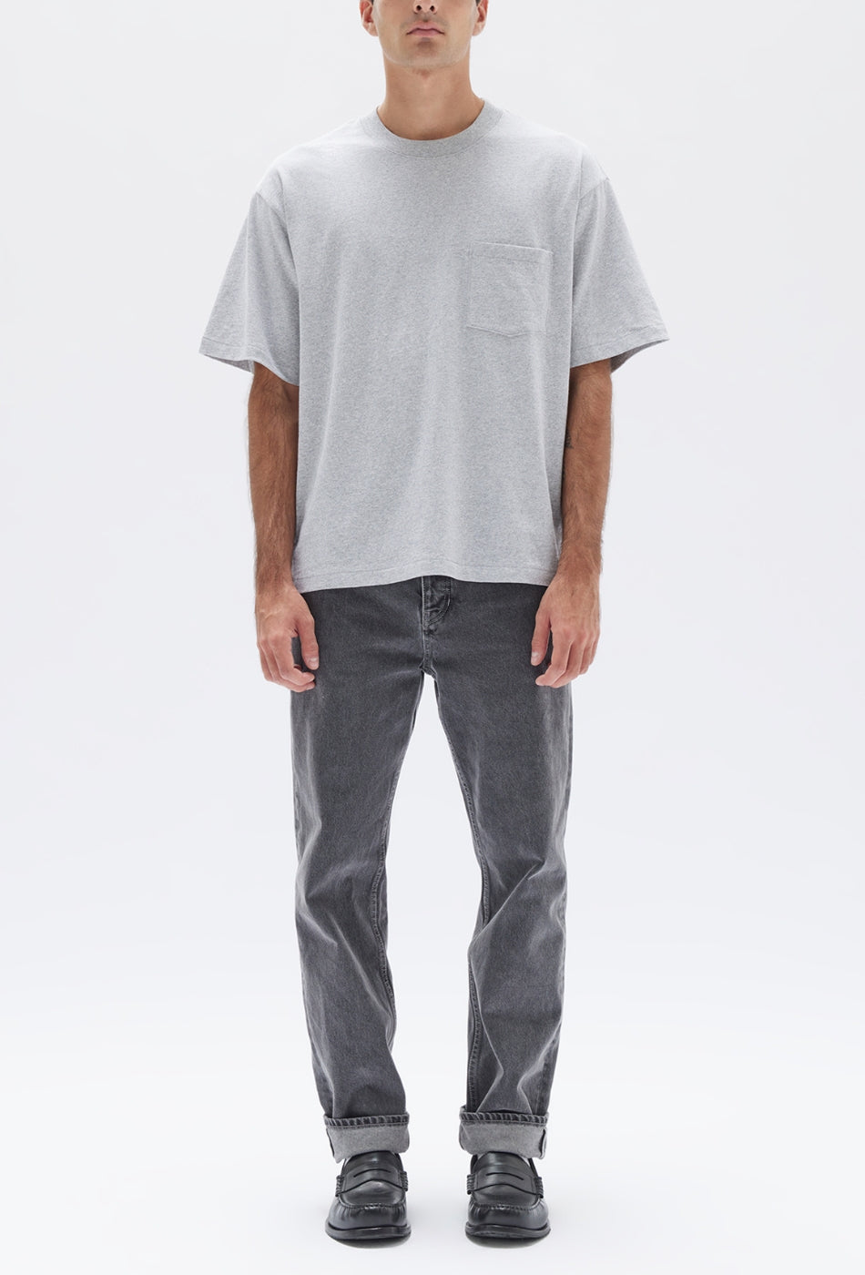 Lucas Cotton Short Sleeve Tee - Grey Marle-ASSEMBLY LABEL-P&K The General Store