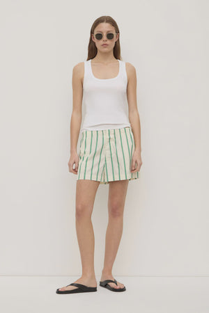 Agnes Stripe Short Butter/Bright Green-ASSEMBLY LABEL-P&amp;K The General Store