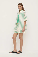 Load image into Gallery viewer, Agnes Stripe Short-Sleeve Shirt - Butter/Bright Green-ASSEMBLY LABEL-P&amp;K The General Store
