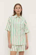 Load image into Gallery viewer, Agnes Stripe Short-Sleeve Shirt - Butter/Bright Green-ASSEMBLY LABEL-P&amp;K The General Store
