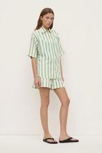Load image into Gallery viewer, Agnes Stripe Short-Sleeve Shirt - Butter/Bright Green-ASSEMBLY LABEL-P&amp;K The General Store
