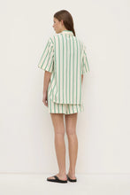 Load image into Gallery viewer, Agnes Stripe Short-Sleeve Shirt - Butter/Bright Green-ASSEMBLY LABEL-P&amp;K The General Store
