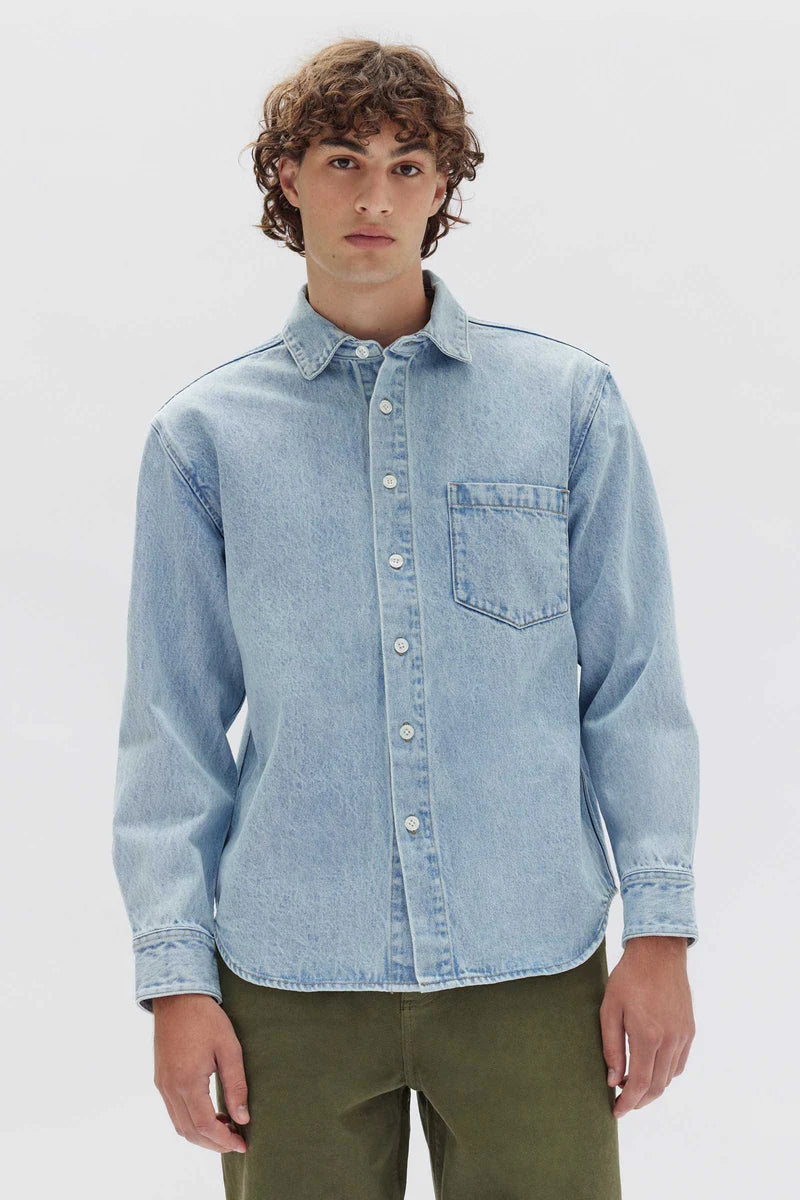 Denim Overshirt - Light Stone-ASSEMBLY LABEL-P&K The General Store