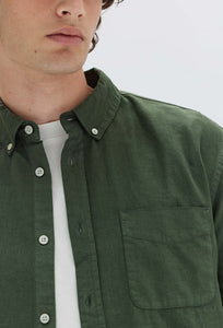 Everyday Linen LS Shirt - Forest-ASSEMBLY LABEL-P&amp;K The General Store