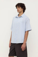 Load image into Gallery viewer, Aron Poplin Stripe SS Shirt - Blue/White-ASSEMBLY LABEL-P&amp;K The General Store
