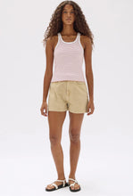 Load image into Gallery viewer, Drew Stripe Rib Tank - Papaya/White-ASSEMBLY LABEL-P&amp;K The General Store
