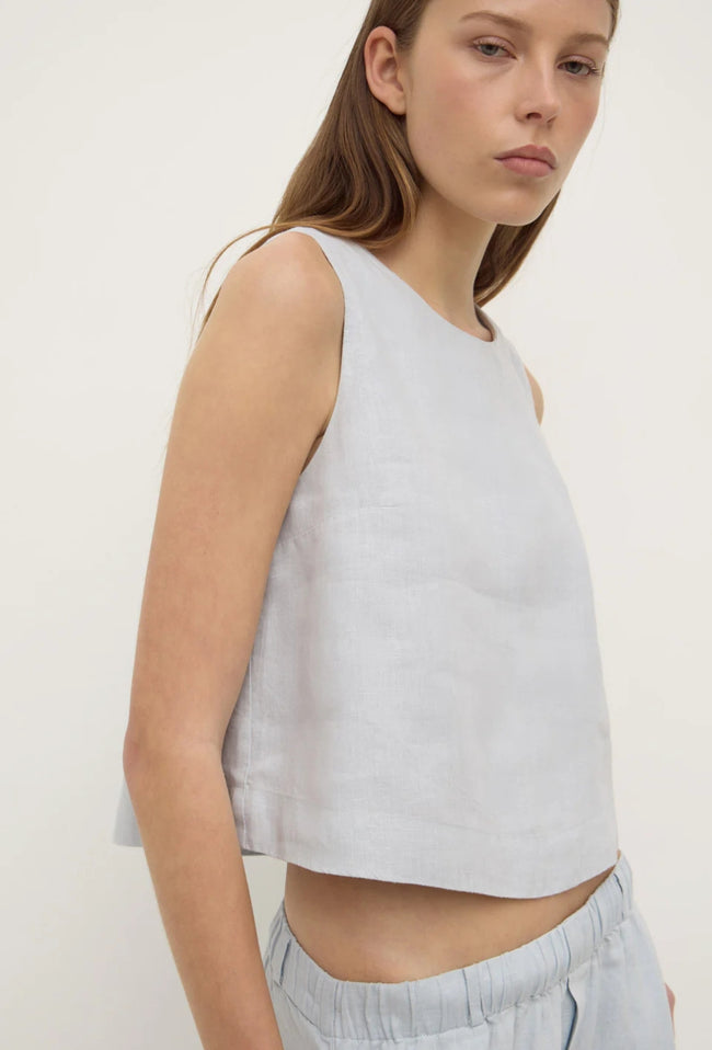Estelle Linen Top - Cloud-ASSEMBLY LABEL-P&amp;K The General Store
