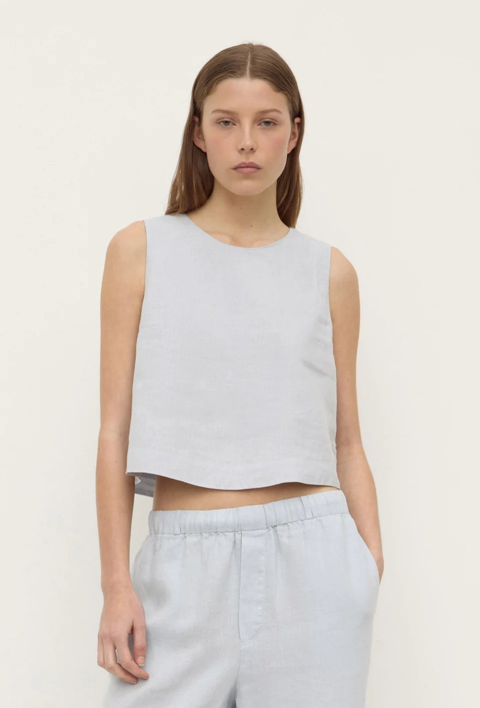 Estelle Linen Top - Cloud-ASSEMBLY LABEL-P&K The General Store