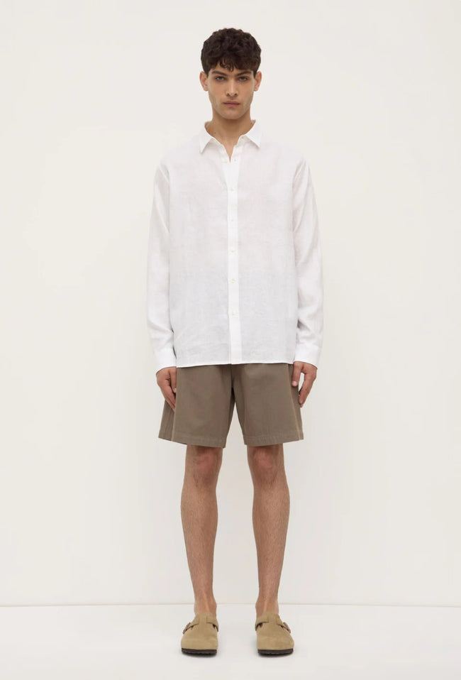 Everyday LS Linen Shirt - White-ASSEMBLY LABEL-P&amp;K The General Store