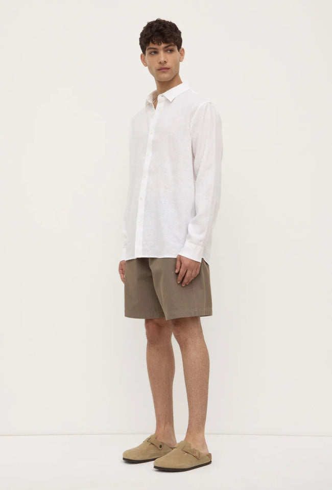 Everyday LS Linen Shirt - White-ASSEMBLY LABEL-P&amp;K The General Store