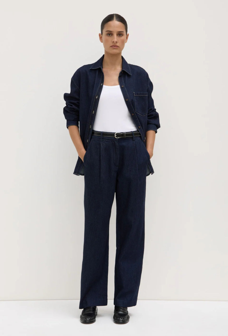 Keira Recycled Pleat Front Denim Pant - Deep Indigo-ASSEMBLY LABEL-P&K The General Store