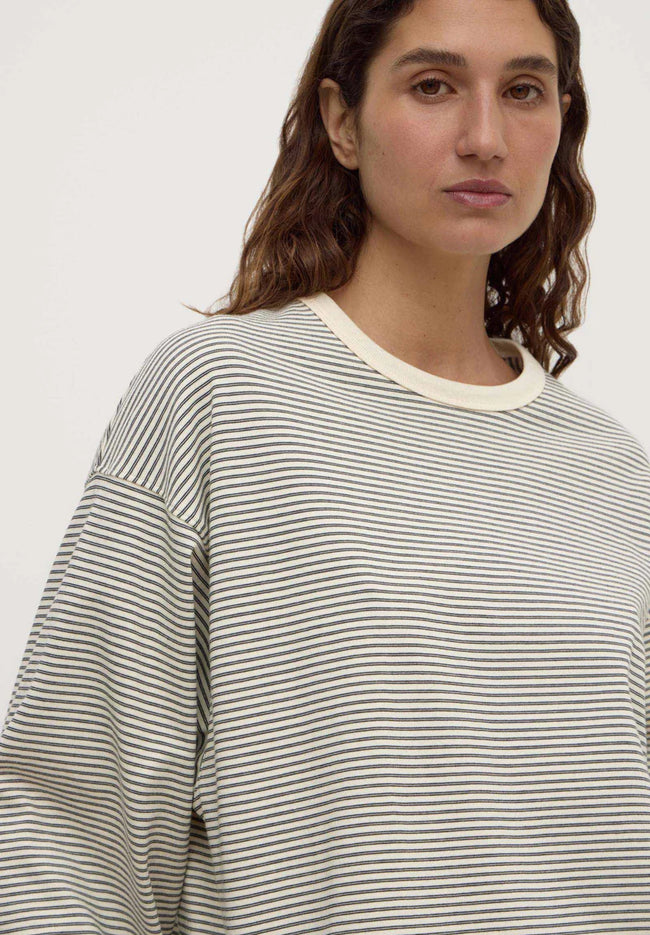 Malone Stripe Cropped Long Sleeve Top - Black/ Cream-ASSEMBLY LABEL-P&amp;K The General Store