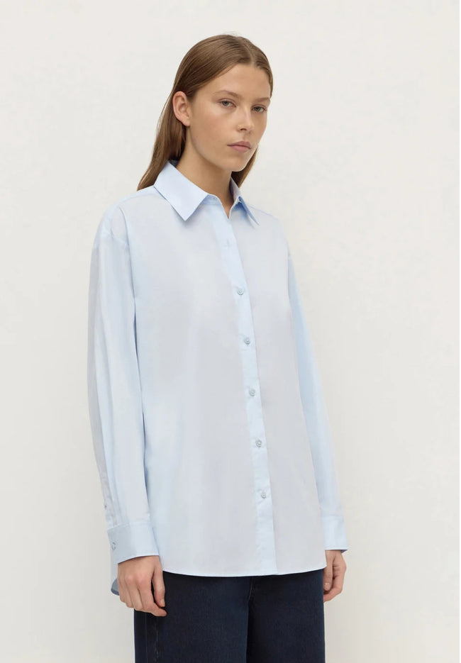 Micha Poplin Long Sleeve Shirt - Powder Blue-ASSEMBLY LABEL-P&amp;K The General Store