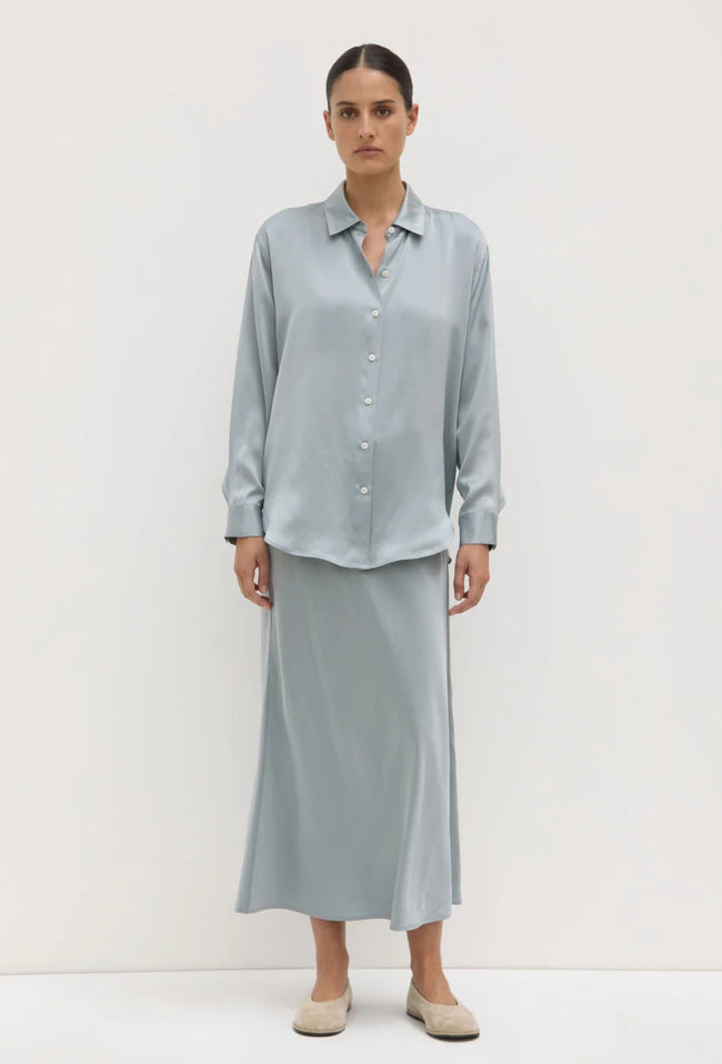 Pippa Silk Shirt - Cloud-ASSEMBLY LABEL-P&amp;K The General Store